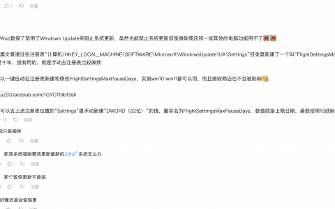 关闭Windows10/Windows11系统更新一键脚本